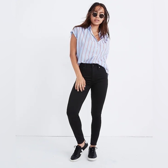 Madewell Curvy High Rise Skinny Jeans in Carbondale Wash Black 23 NWT - Picture 1 of 13